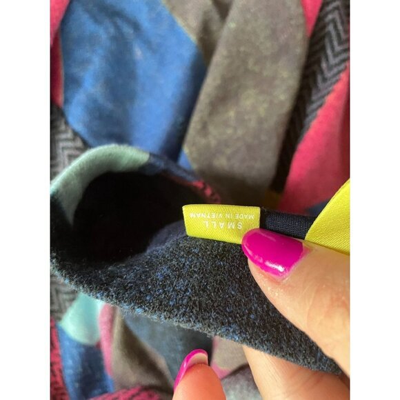 Maeve Anthropologie Colorblock Mini Skirt Flared A-Line Pleated Lined Stretch S - Picture 6 of 8